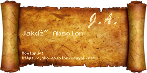 Jakó Absolon névjegykártya